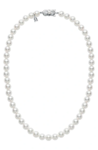 Shop Mikimoto Essential Elements Akoya Pearl Necklace In White Gold/ Pearl
