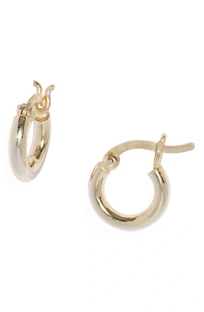 Shop Argento Vivo Sterling Silver Small Hoop Earrings In Gold