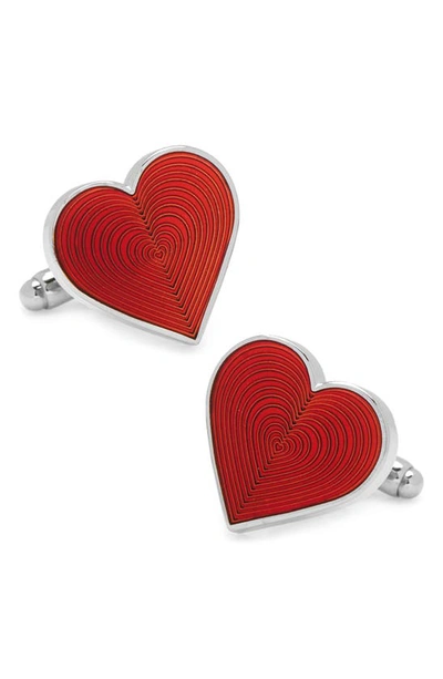 Shop Cufflinks, Inc Heart Cuff Links In Red