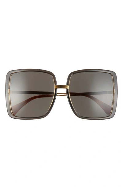 Shop Gucci 60mm Square Sunglasses In Grey/ Grey