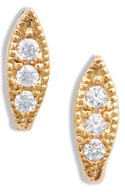 Shop Set & Stones Kym Cubic Zirconia Stud Earrings In Gold