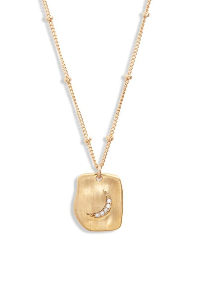 Shop Set & Stones Claye Crescent Moon Pendant Necklace In Gold