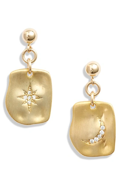 Shop Set & Stones Case Drop Earrings In Gold