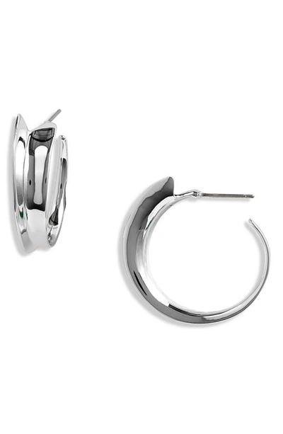 Shop Jenny Bird Vantage Hoop Earrings In High Polish Silver