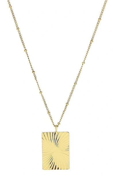 Shop Panacea Starburst Rectangle Pendant Necklace In Gold