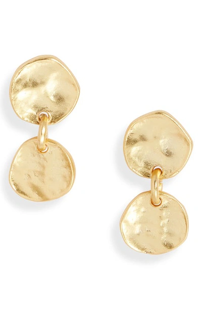 Shop Karine Sultan Medallion Drop Earrings In Gold