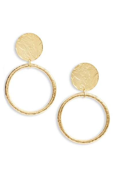 Shop Karine Sultan Hoop Statement Drop Earrings In Gold