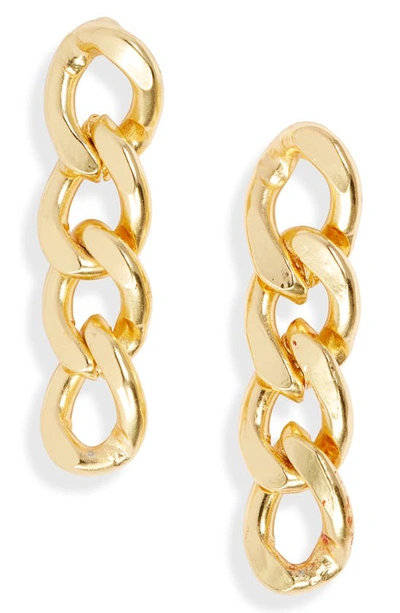 Shop Karine Sultan Linear Drop Earrings In Gold