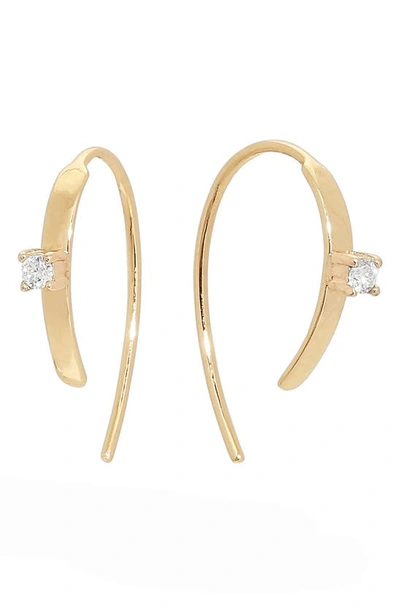Shop Lana Jewelry Mini Flat Diamond Hoop Earrings In Yellow Gold