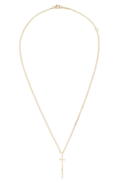 Shop Lana Jewelry Solo Diamond Cross Pendant Necklace In Yellow Gold