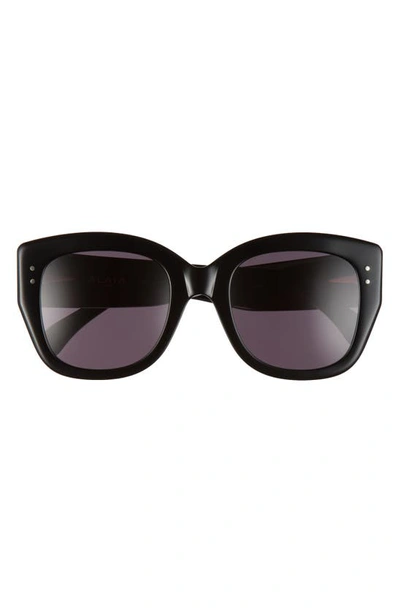 Shop Alaïa 53mm Round Sunglasses In Black/ Grey