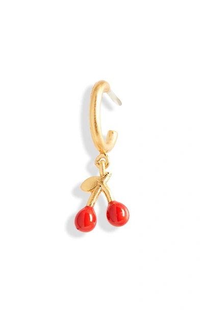 Shop Madewell Mixer Huggie Hoop Single Earring In Cherry