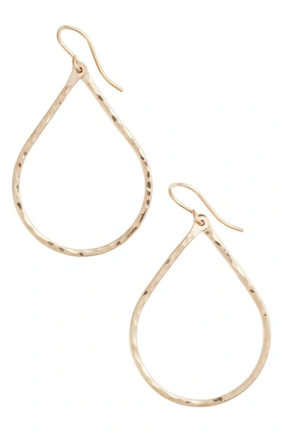 Shop Nashelle Pure Small Hammered Teardrop Earrings In Gold