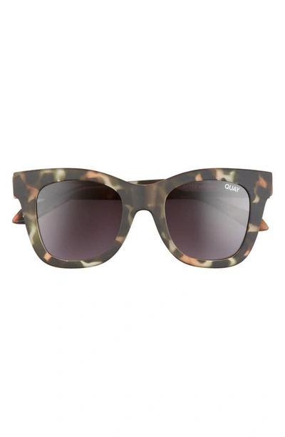 Shop Quay After Hours 50mm Square Sunglasses In Camo Tort / Black Lens