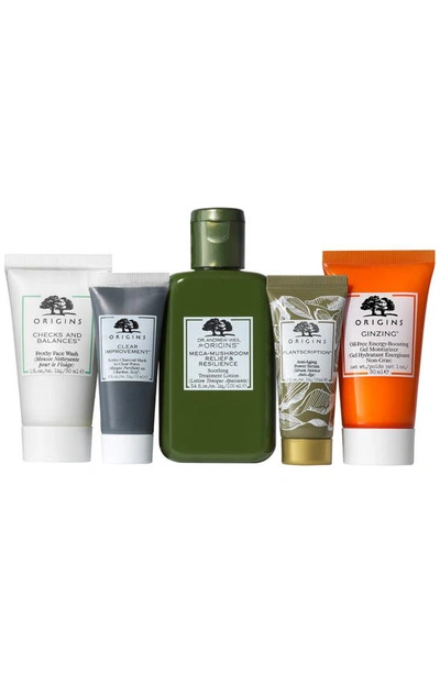 Shop Origins Best-sellers 6-piece Travel Size Cleansing & Moisturizing Set $73 Value