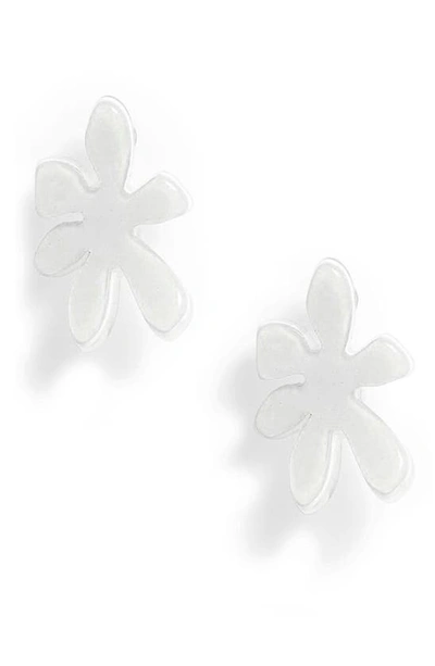 Lele Sadoughi Paper Lily Stud Earrings In Mother Of Pearl