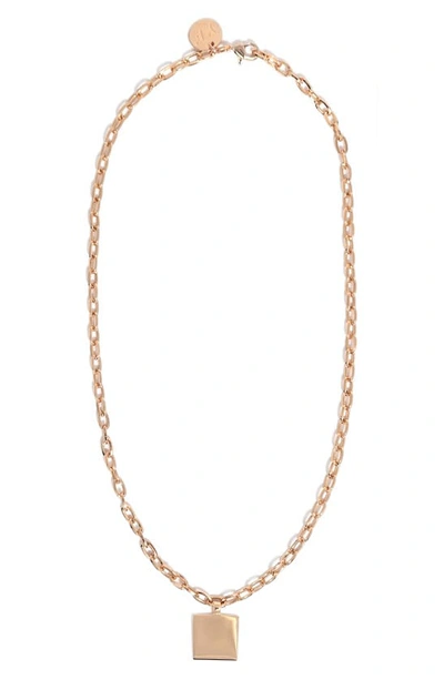 Shop Young Frankk Square Chain Necklace In Gold
