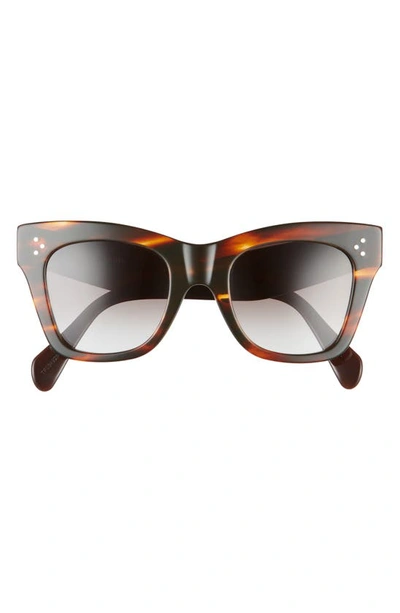 Shop Celine 50mm Gradient Cat Eye Sunglasses In Transparent Brown/ Brown