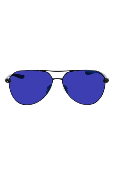 Nike City 61mm Mirrored Aviator Sunglasses In Black / Grey