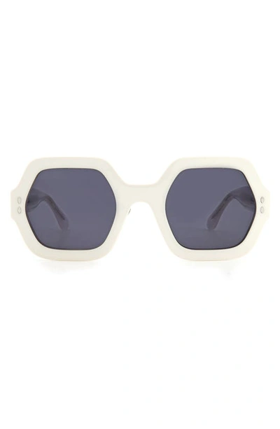 Shop Isabel Marant 52mm Square Sunglasses In Ivory/ Grey