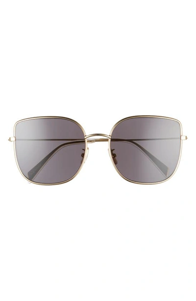 Shop Celine 59mm Butterfly Sunglasses In Transparent Clear/ Grey