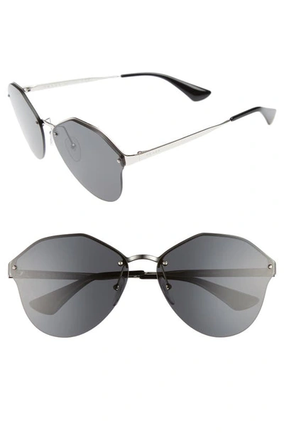 Shop Prada 66mm Oversize Rimless Sunglasses In Grey Gradient