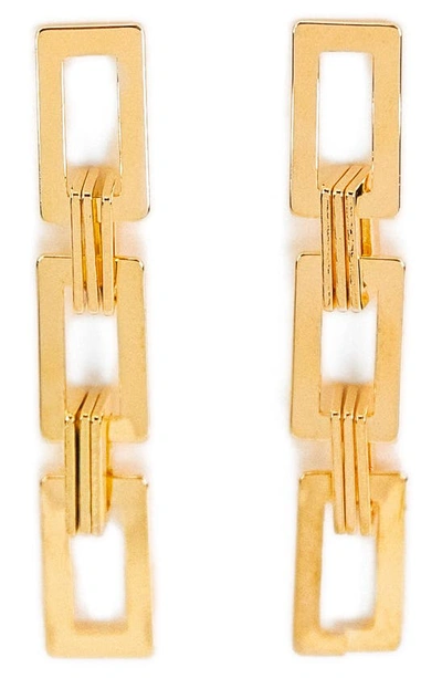 Shop Petit Moments Sunset Chain Link Drop Earrings In Gold