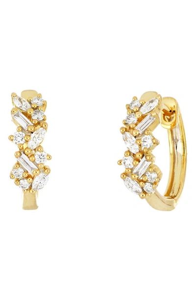 Shop Bony Levy Getty Diamond Huggie Hoop Earrings In Yellow Gold