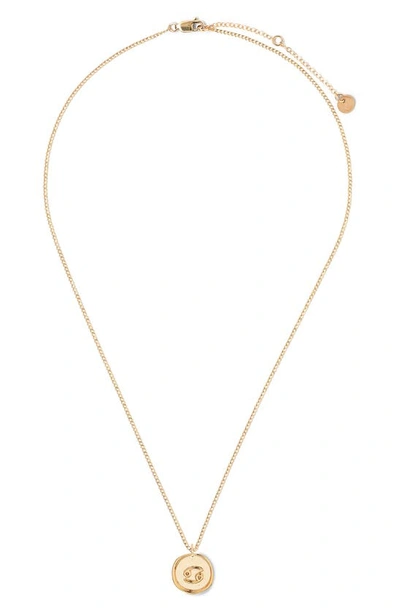 Shop Tess + Tricia Zodiac Pendant Necklace In Gold - Cancer