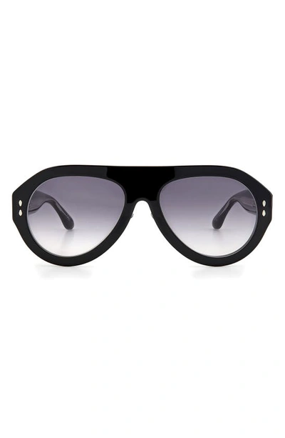 Shop Isabel Marant 59mm Gradient Aviator Sunglasses In Black/ Grey Shaded