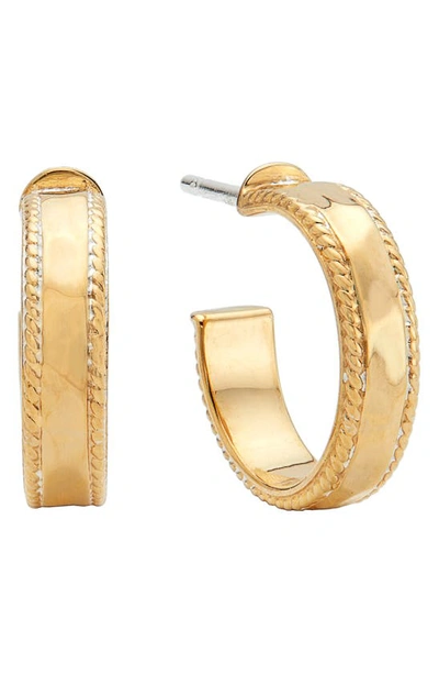Shop Anna Beck Small Hammered Hoop Earrings In Gold