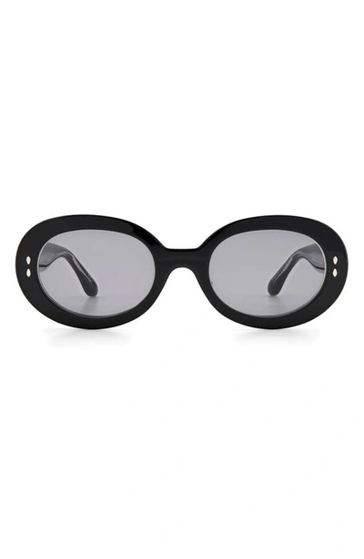 Shop Isabel Marant 53mm Round Sunglasses In Black/ Grey