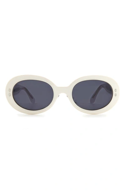 Shop Isabel Marant 53mm Round Sunglasses In Ivory/ Grey