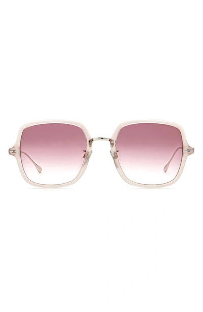 Shop Isabel Marant 55mm Square Sunglasses In Nude Palladium/ Burgundy Shade