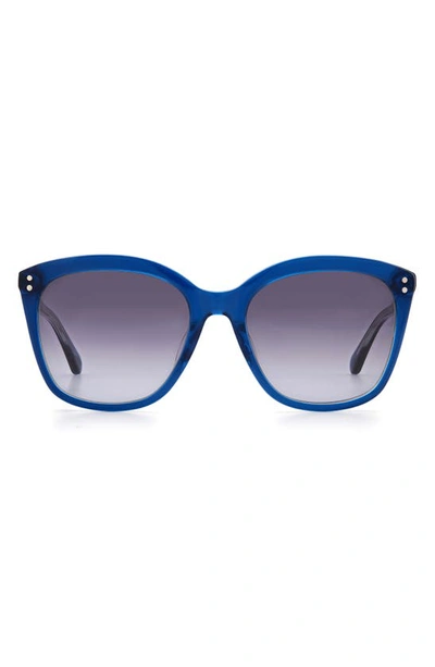 Shop Kate Spade Pella 55mm Gradient Cat Eye Sunglasses In Blue/ Grey Shaded