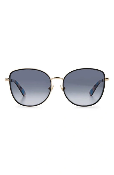 Shop Kate Spade Maryam 56mm Gradient Polarized Cat Eye Sunglasses In Gold/ Grey Shaded