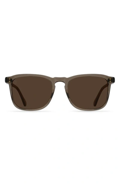 Shop Raen Wiley 54mm Polarized Square Sunglasses In Ghost/ Vibrant Brown Polar