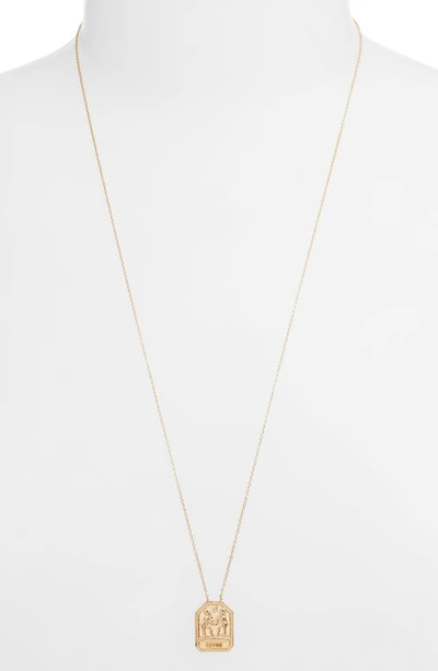 Shop Jennifer Zeuner Kiana Zodiac Pendant Necklace In Gemini Gold