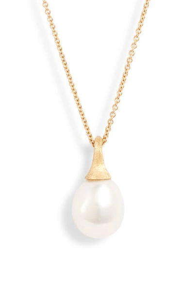 Shop Marco Bicego Africa Boule 18k Yellow Gold Semiprecious Pendant Necklace In Pearl/ Yellow Gold