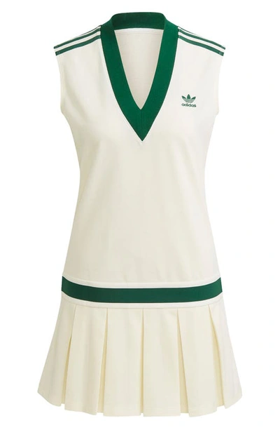 Shop Adidas Originals Pique Tennis Dress In Off White