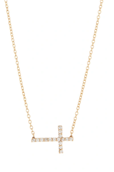 Shop Argento Vivo Gold Plated Sterling Silver Cz Pave Cross Pendant Necklace