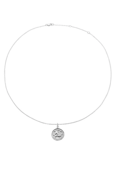 Shop The M Jewelers The Zodiac Medallion Necklace In Silver - Capricorn