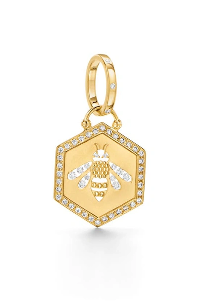 Shop Temple St Clair Tree Of Life Diamond Bee Pendant In Yellow Gold