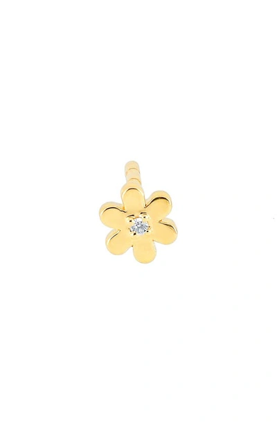 Ef Collection Women's Core 14k Yellow Gold & 0.005 Tcw Diamond Baby Single Daisy Stud Earring In Yellow Gold