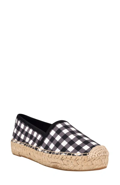 Shop Guess Jessea Pattern Slip-on Espadrille In Black Gingam / Black