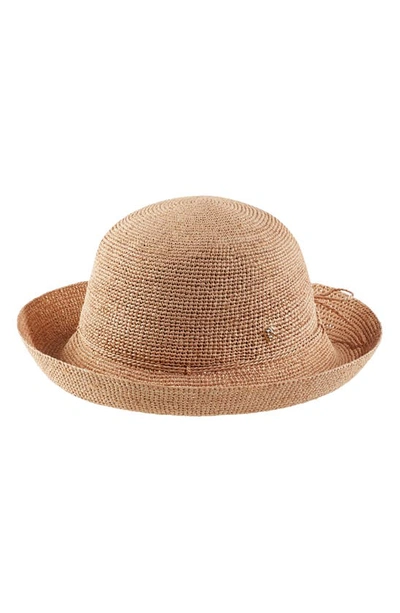 Shop Helen Kaminski Packable Raffia Hat In Nougat