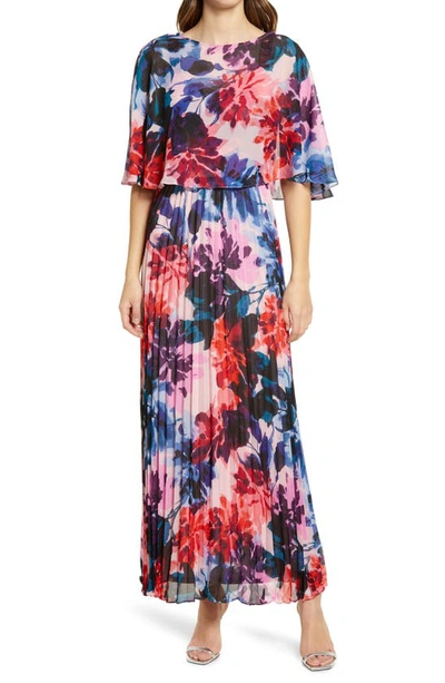 Shop Donna Ricco Flouce Floral Print Dress In Pink Multi