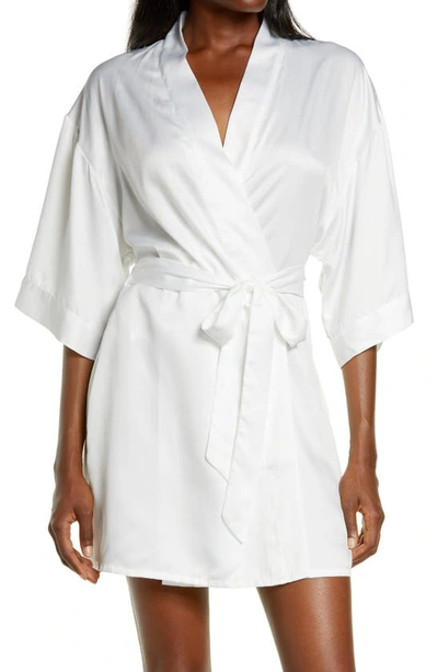 Shop Black Bow Muse Robe In Winter White
