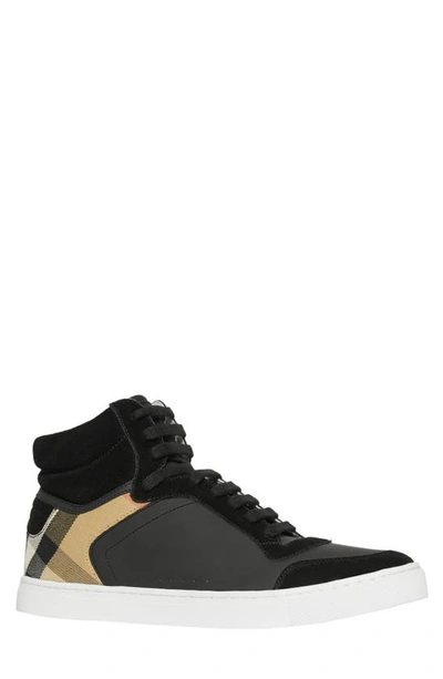 Shop Burberry New Reeth High Top Sneaker In Black