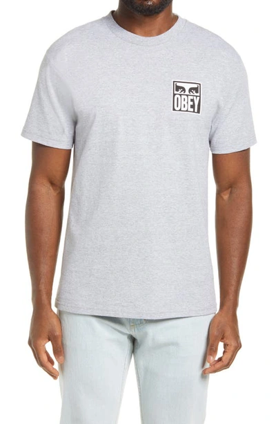 Shop Obey Eyes Icon 2 Graphic Tee In Heather Grey